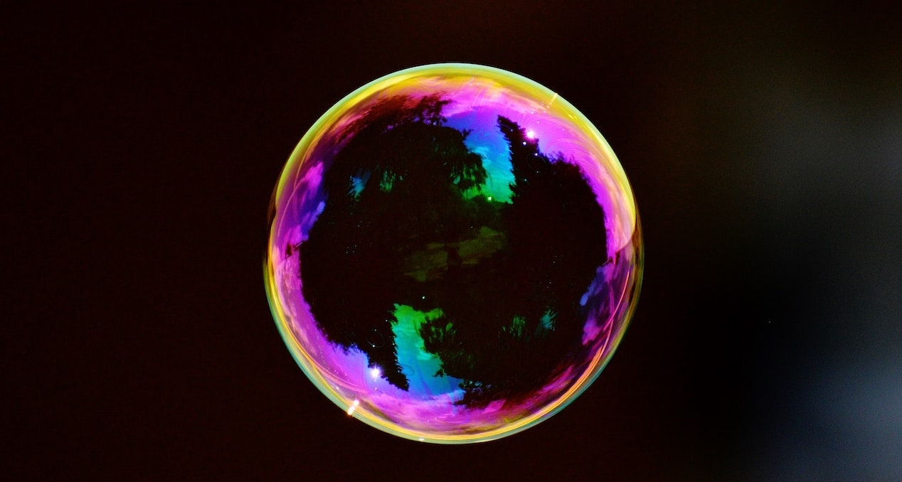 A bubble on a dark background
