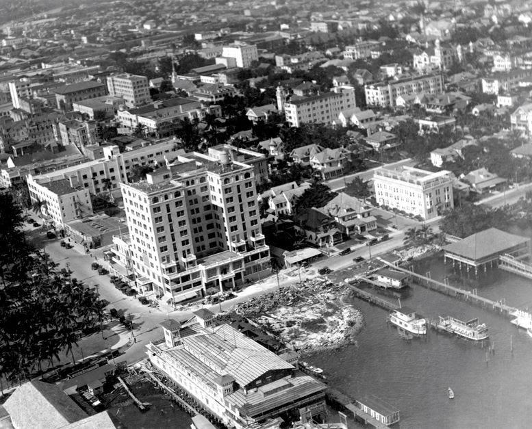 McAllister Hotel (tallest building in picture), in 1919. Courtesy of Florida State Archives.