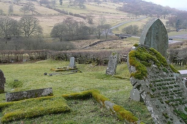 Gravestones at Capel y Babell bear the names of those who once lived there