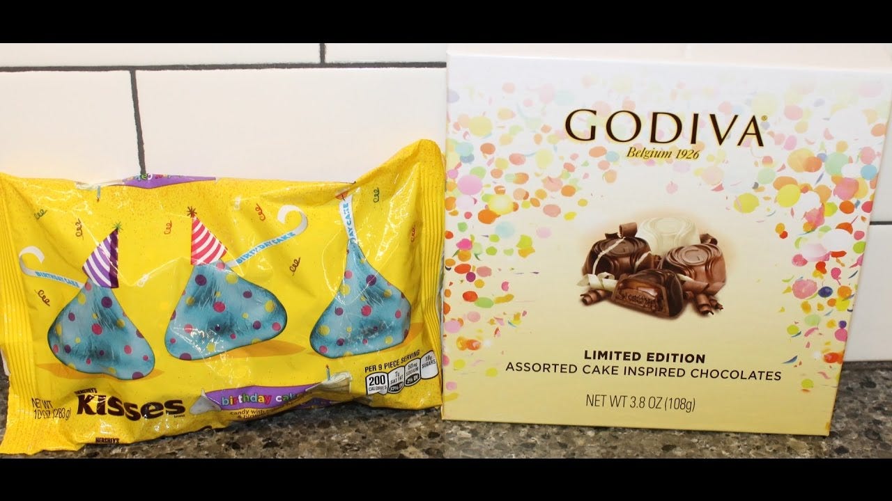 Birthday Cake: Godiva vs Hershey's Kisses Comparison and Review - YouTube