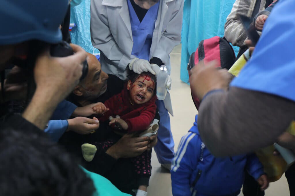 An injured child gets treatment at Al-Aqsa Martyrs hospital in Deir al-Balah in the central Gaza Strip An injured child gets treatment at Al-Aqsa Martyrs hospital in Deir al-Balah in the central Gaza Strip