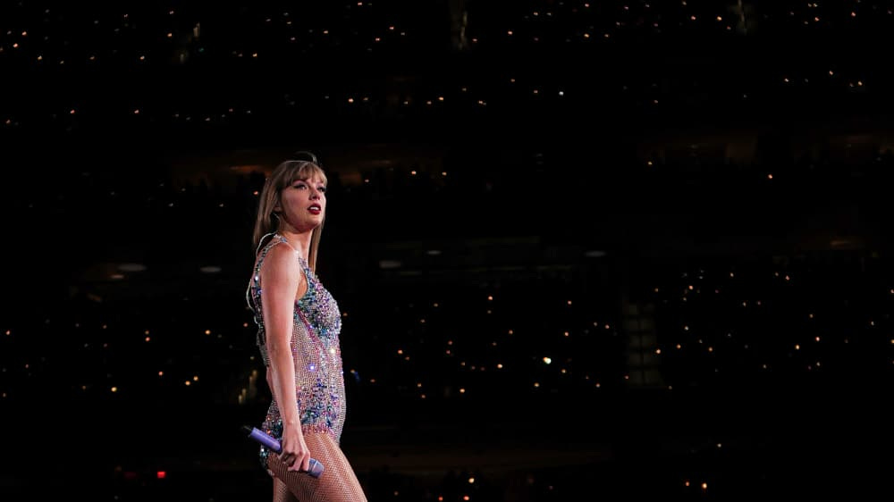 Taylor Swift performing during the Eras Tour