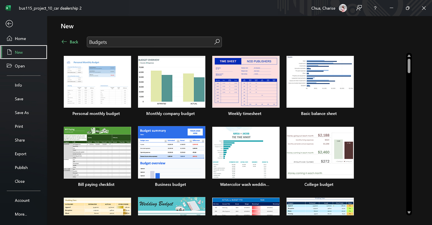 budgeting templates