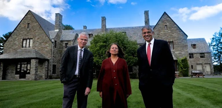 Martin Kulldorff, Sunetra Gupta and Jay Bhattacharya (from left to right) jointly wrote the Great Barrington Declaration. The meeting took place with support from the libertarian think tank American Institute for Economic Research (AIER). Source: gbdeclaration.org.
