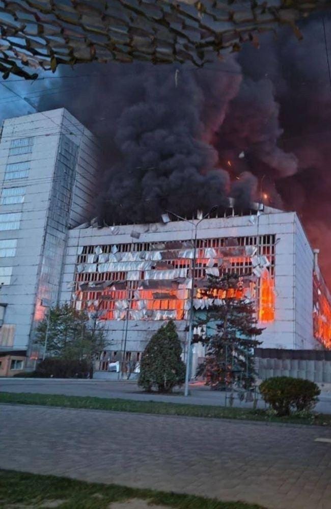 The Trypilska Thermal Power Plant was completely destroyed. Picture: Twitter