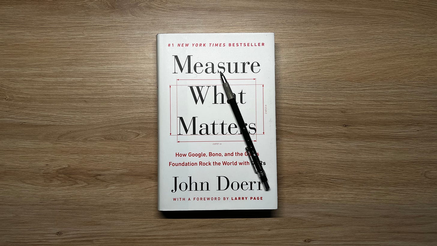 Measure what matters de John Doerr parlant d'OKRs