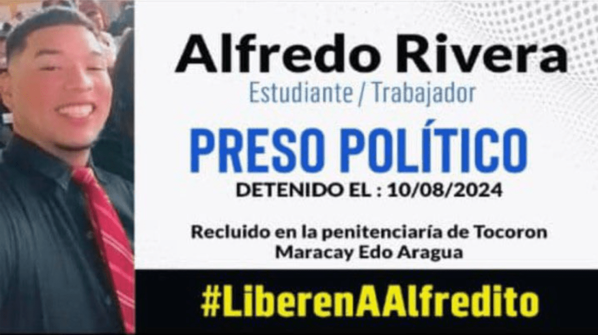 Comité por la Libertad y familiares reclaman atención médica urgente para preso político, Alfredo Rivera, en Tocorón