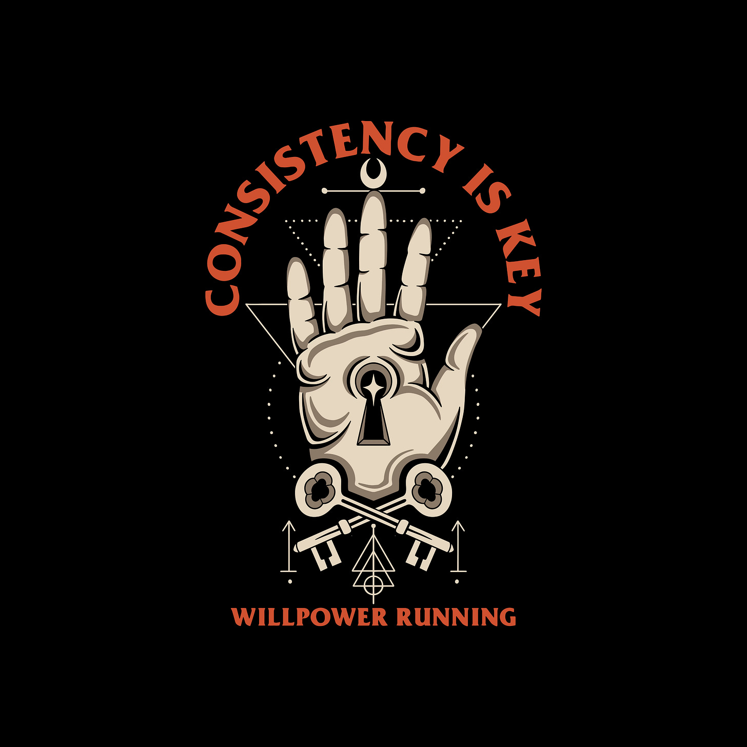 Consistency is Key collection logo showing a hand and keys with some mystic symbols