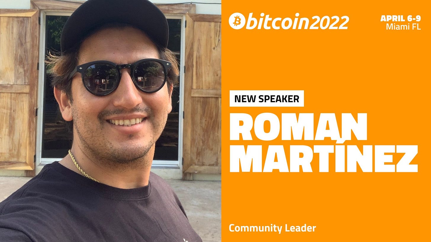 The Bitcoin Conference on Twitter: "Announcing community leader Roman  Martínez, as a #Bitcoin2022 speaker! @romanmartinezc (chimbera) is one of  the founders of #Bitcoin Beach and Hope House, based in El Zonte, El