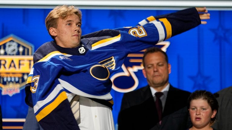 St. Louis Blues defenseman Theo Lindstein