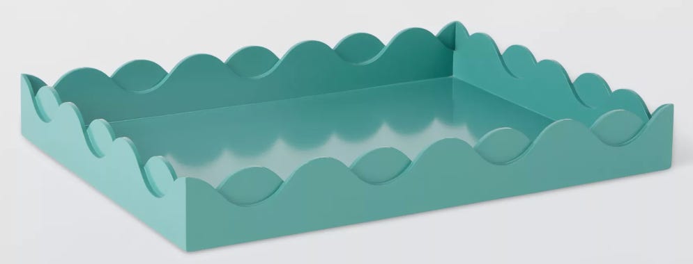 scalloped edge dinner tray