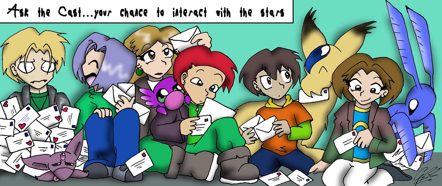 An art asset from the website in 2003 for the Ask the Cast panel