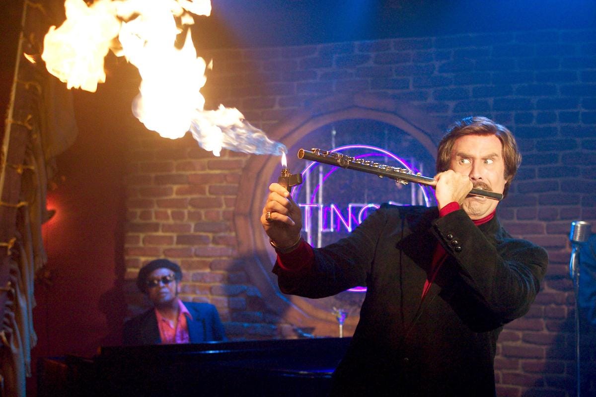 How Anchorman created that fire performance: 'Ron Burgundy has to play jazz  flute, right?'