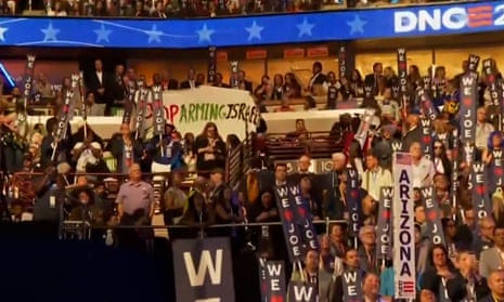 Protesters call for Gaza ceasefire during Biden's speech as some are  detained outside – video | Democratic national convention 2024 | The  Guardian