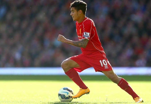 philippe coutinho gives liverpool goal for fa cup 2015