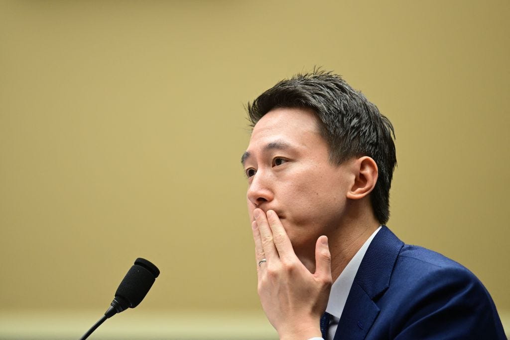 TikTok CEO Shou Zi Chew testifies before the House Energy and Commerce Committee hearing Thursday in Washington, DC. (Jim Watson / Getty Images)