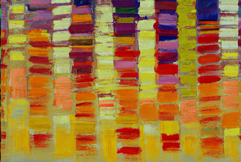 Dall-e image: impressionist painting of a data visualization heat map using vivid colors