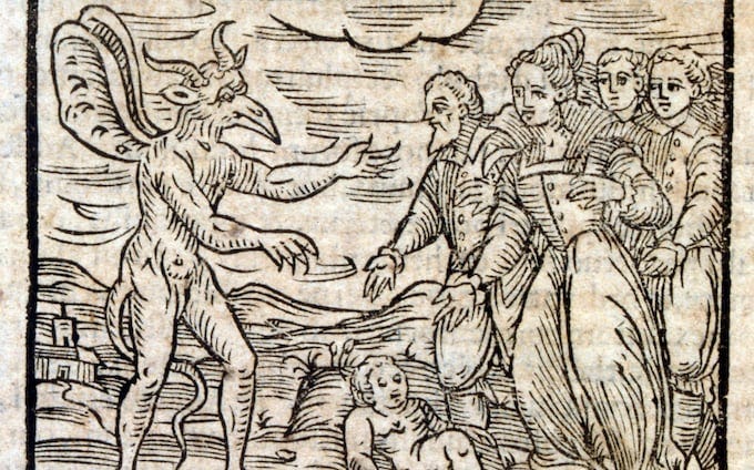 A woodcut from a 1608 edition of the witch-hunter's manual Compendium Maleficarum