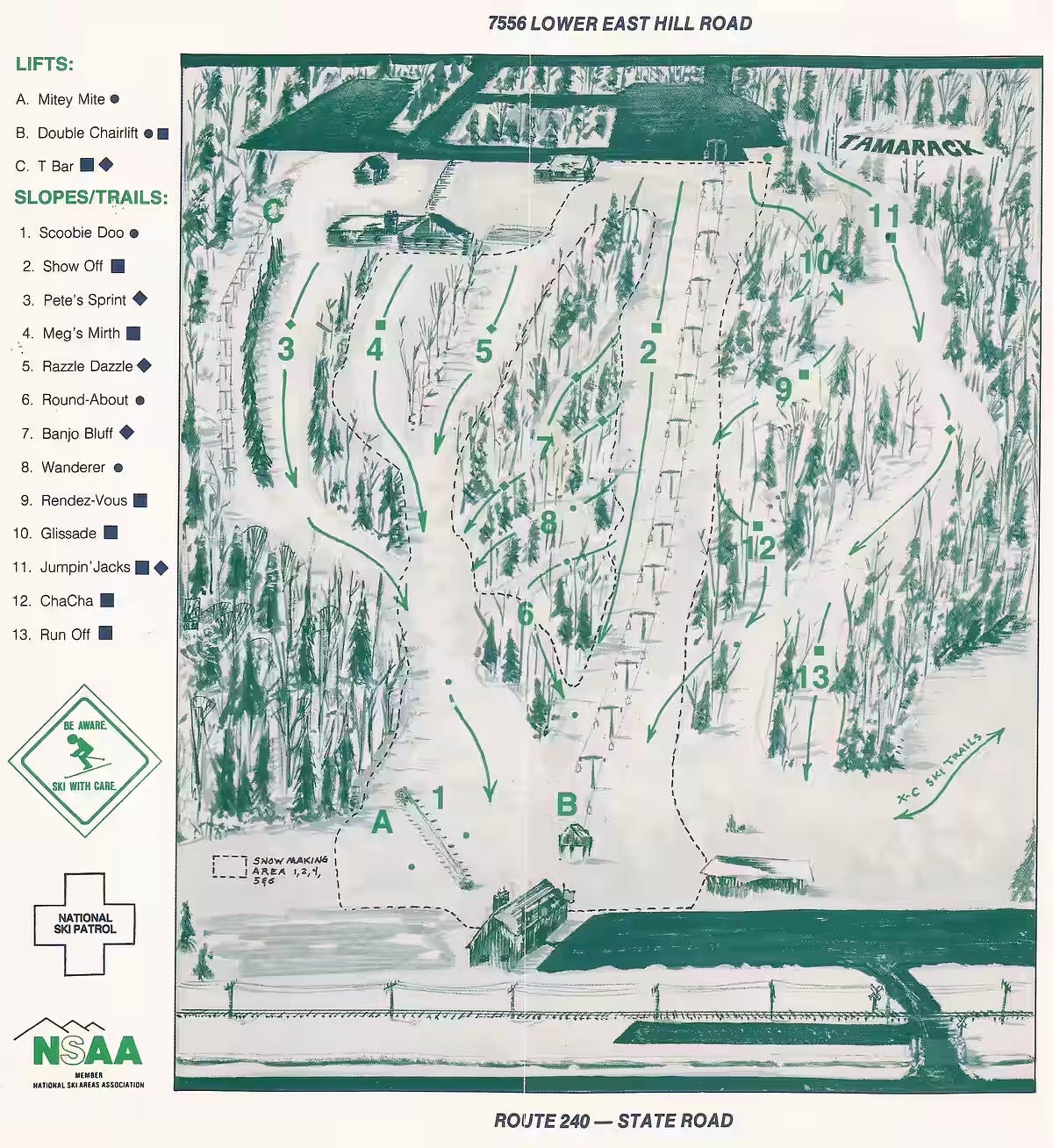 Tamarack, New York, circa 1988. Sourced from skimap.org.