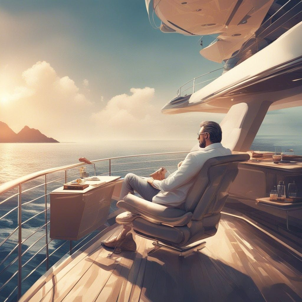 relaxing on the yatch