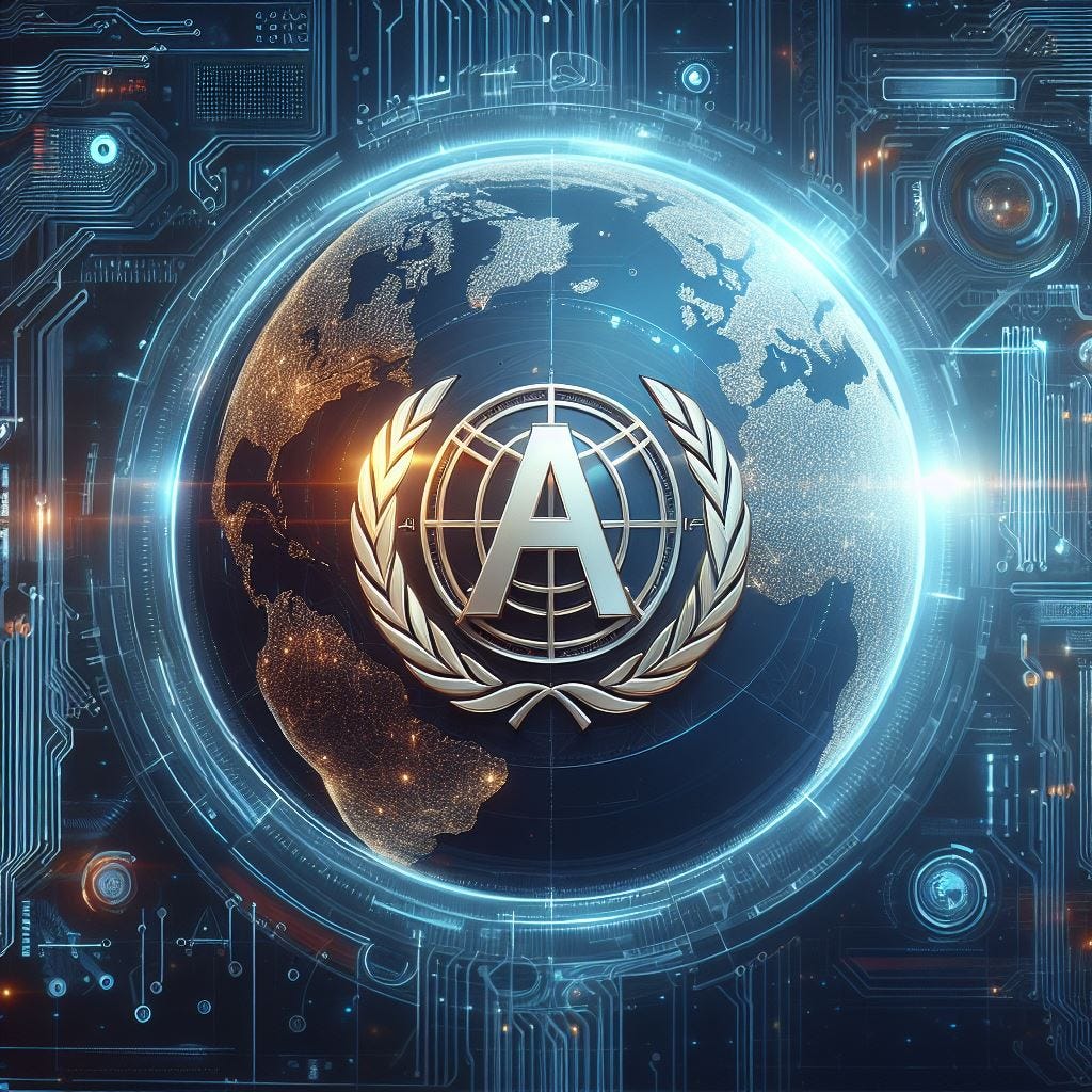 ai treaty with globe in background and shield in center, digital art