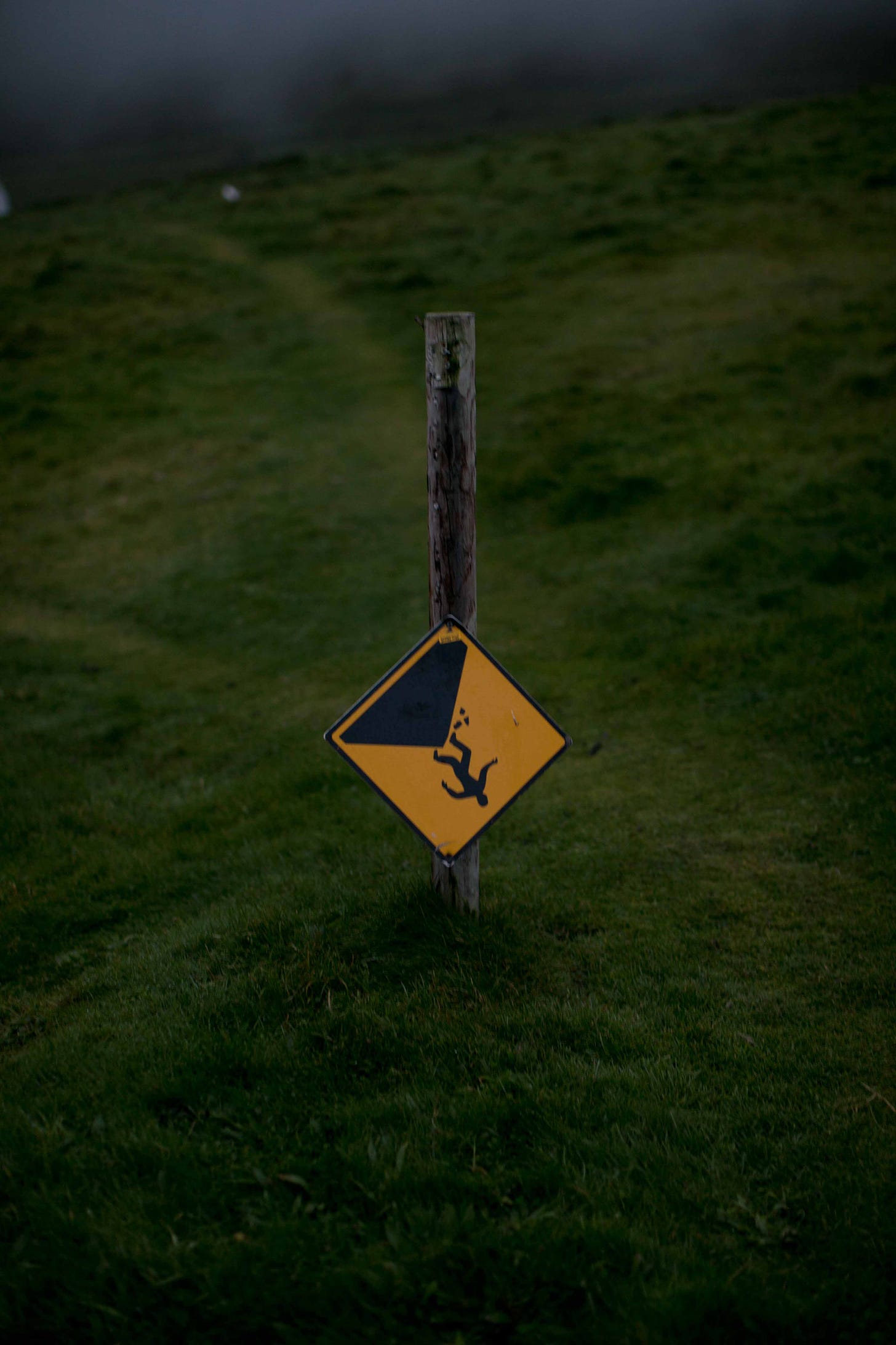Sign of a body falling has turned upside down itself on Great Blasket Island, Ireland. Photographed in September 2020 when the planet was in its own great imbalance.