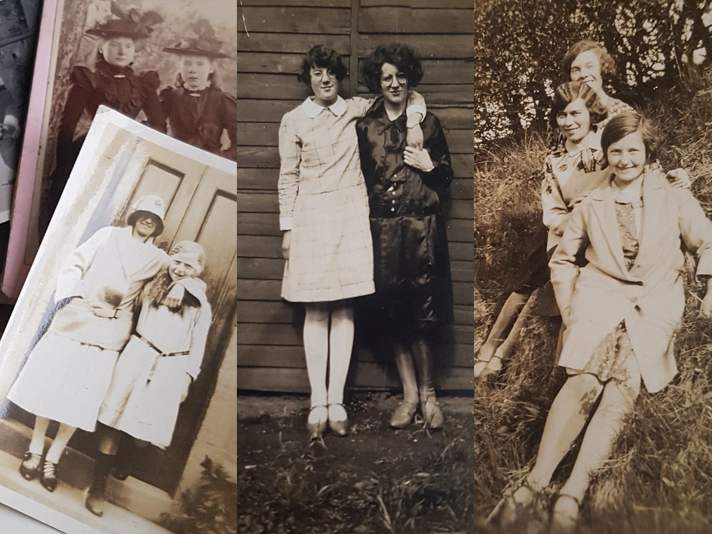 A photo collage of old family photos from the early 20th century