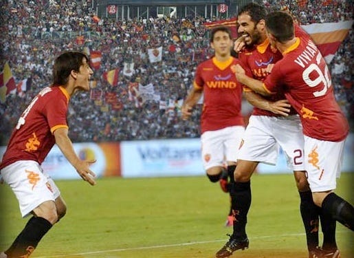 roma top bulge european soccer league 2014 images