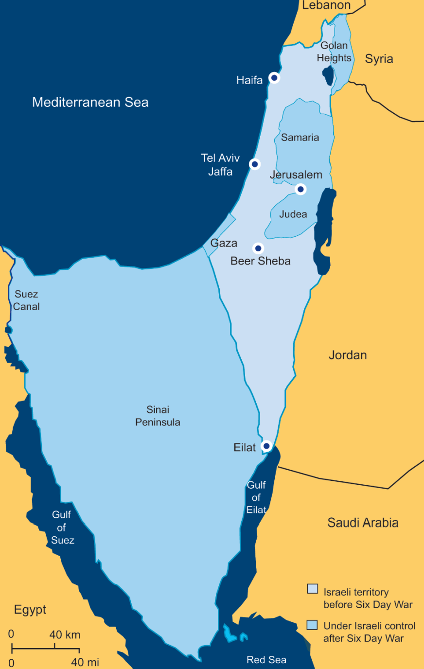 Map: Israel After the Six-Day War