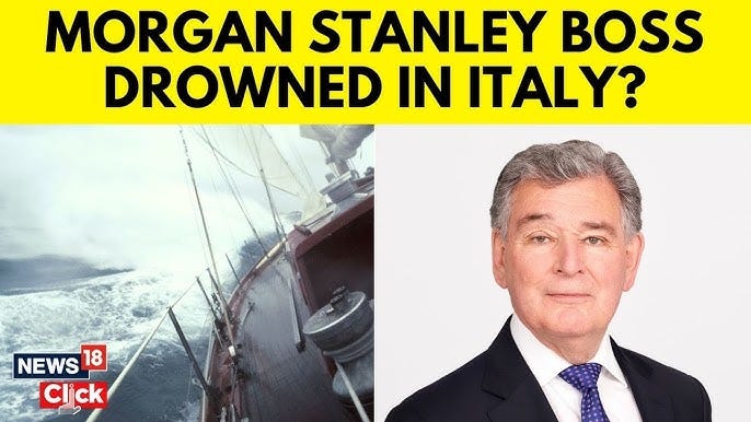 Morgan Stanley Boss Jonathan Bloomer, Tech Tycoon Mike Lynch Missing In  Sicily Yacht Sinking | N18G