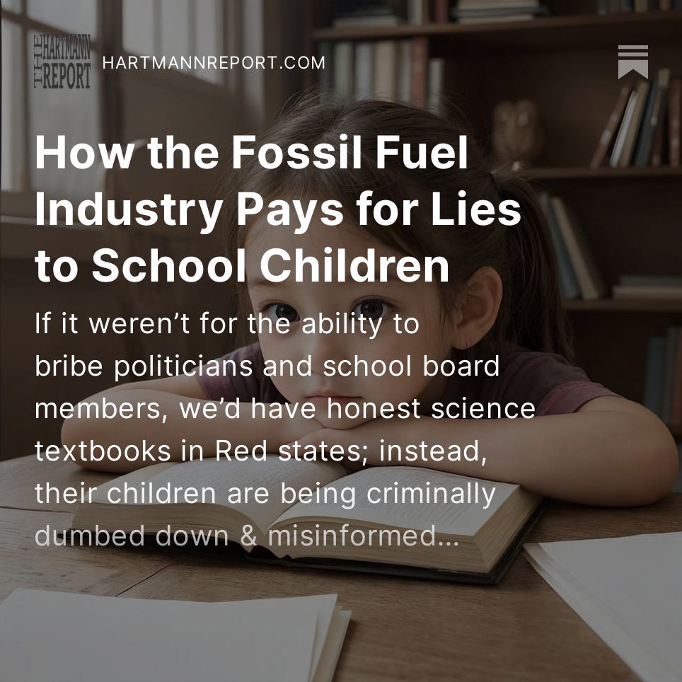 How the Fossil Fuel Industry Pays for Lies to School Children