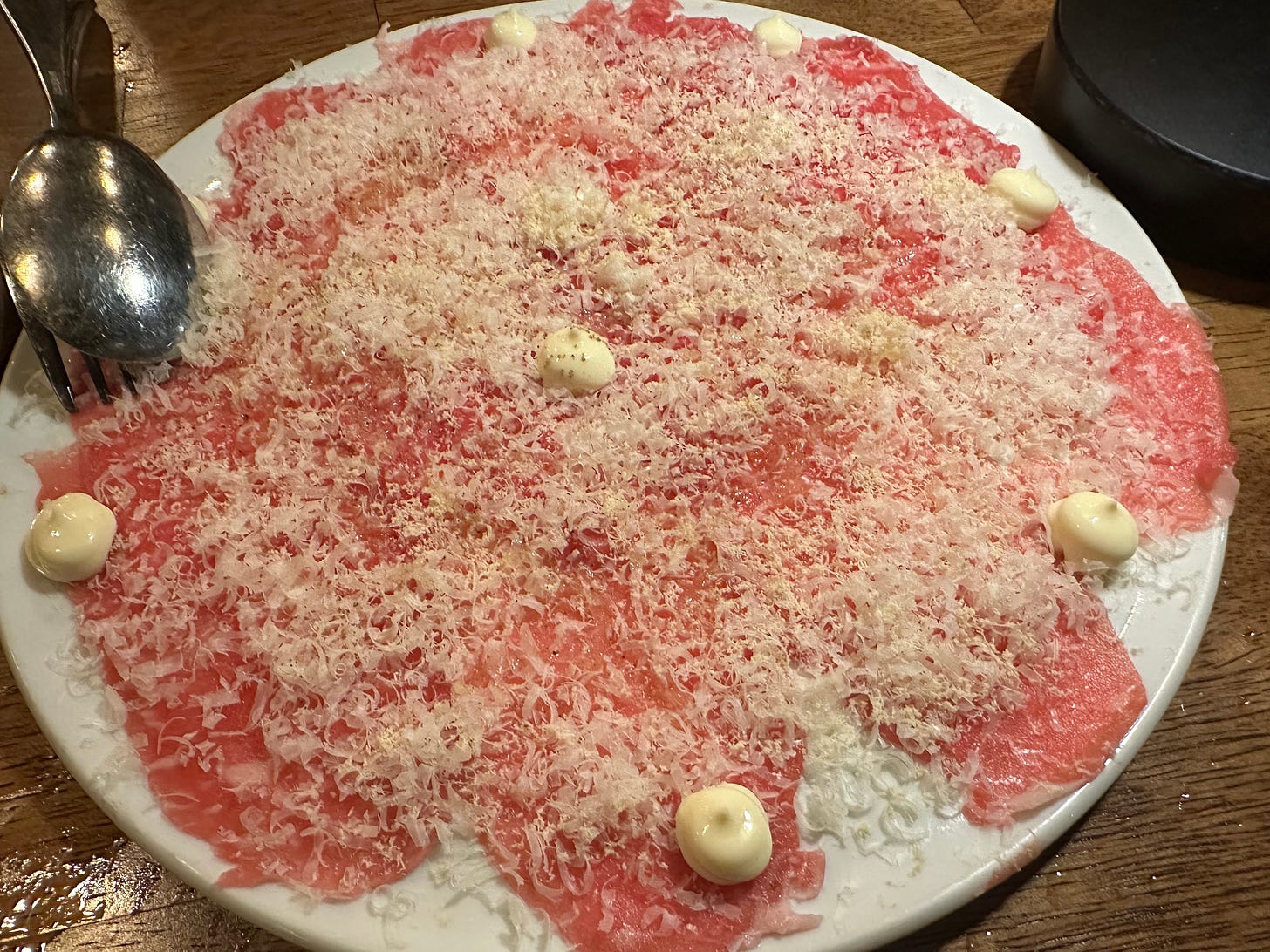 Beef carpaccio, Casa Vigil, Miami