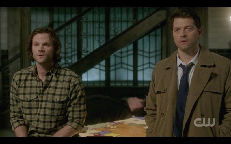 supernatural sam winchester castiel with gabriel