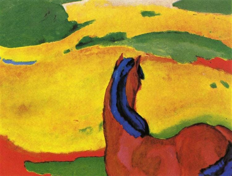 Horse in a landscape, 1910 - Franz Marc - WikiArt.org