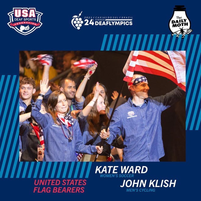 Kate Ward was a flag bearer for Team USA at the 2022 Deaflympics in Caxias do Sul, Brazil