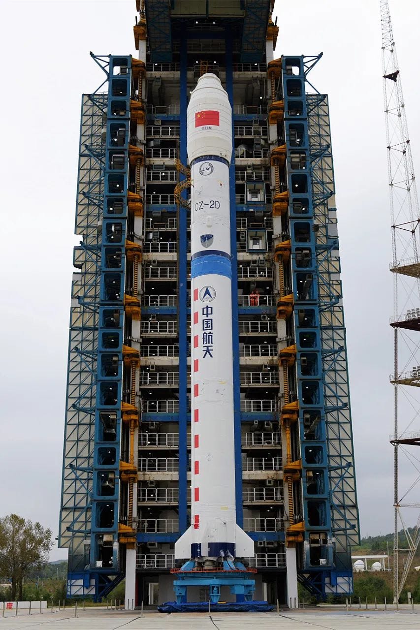 The Long March 2D on its launch pad at Taiyuan ahead of launch on September 20th.