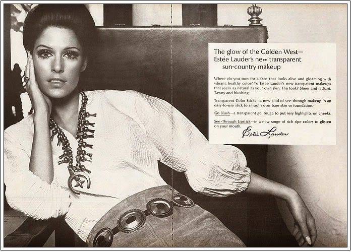 1969 Estee Lauder makeup ad Navajo and Concha Belt.jpg