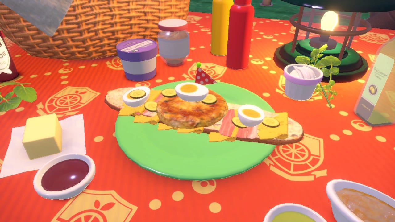 My sandwiches in Pokémon Scarlet & Violet may be edible, but the presentation could do with some work...