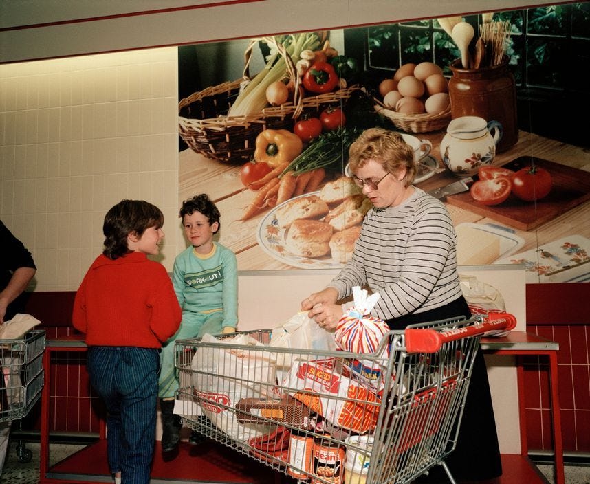 Martin Parr, IRELAND. Dublin. Tesco Supermarket. 1986. | Tesco supermarket,  Martin parr, Tesco
