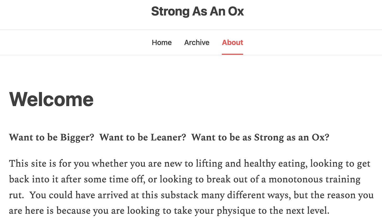 Strong As An Ox Substack About Page