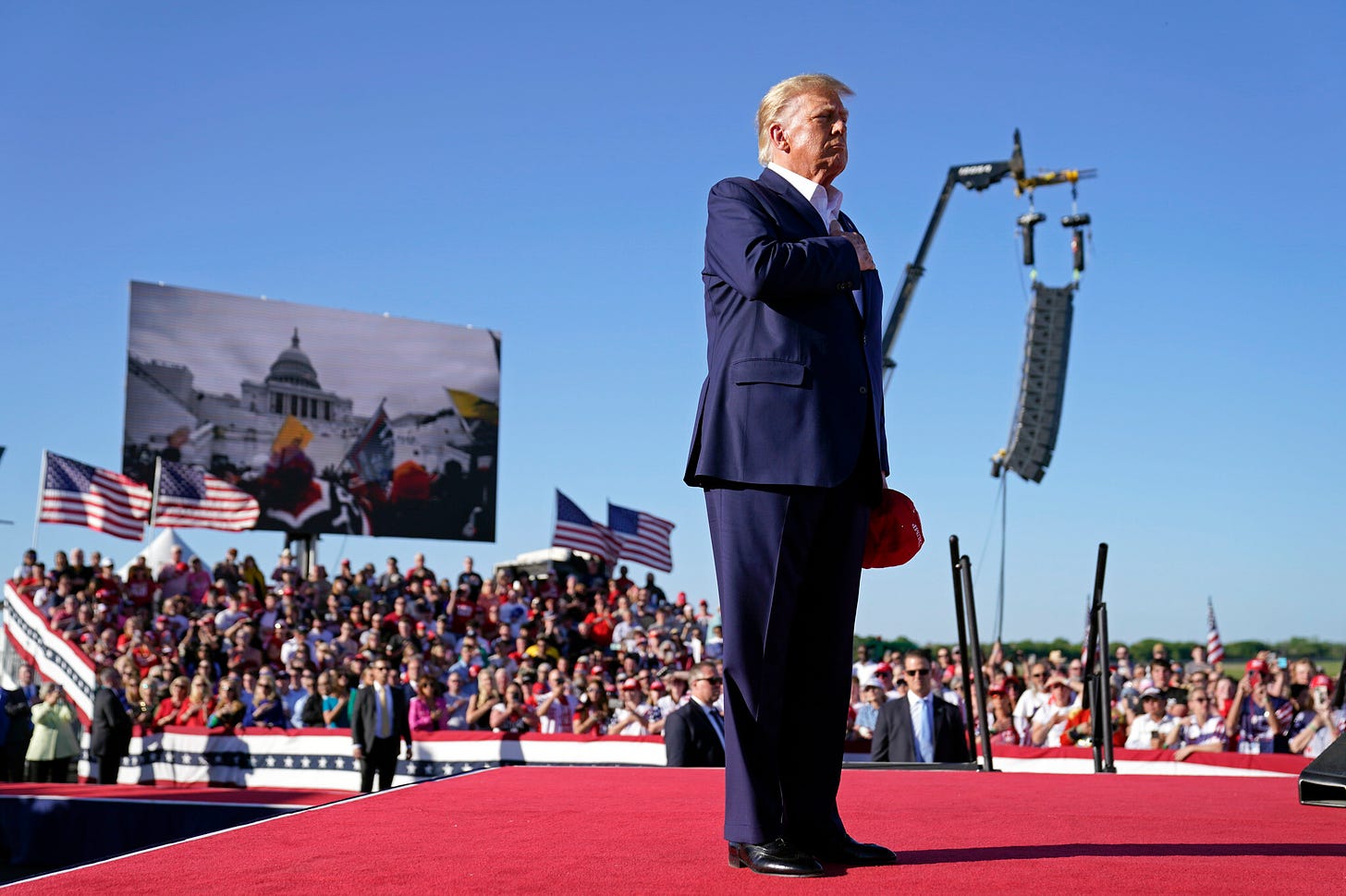 Trump holds first 2024 campaign rally, dismissing potential looming  indictment | The Times of Israel