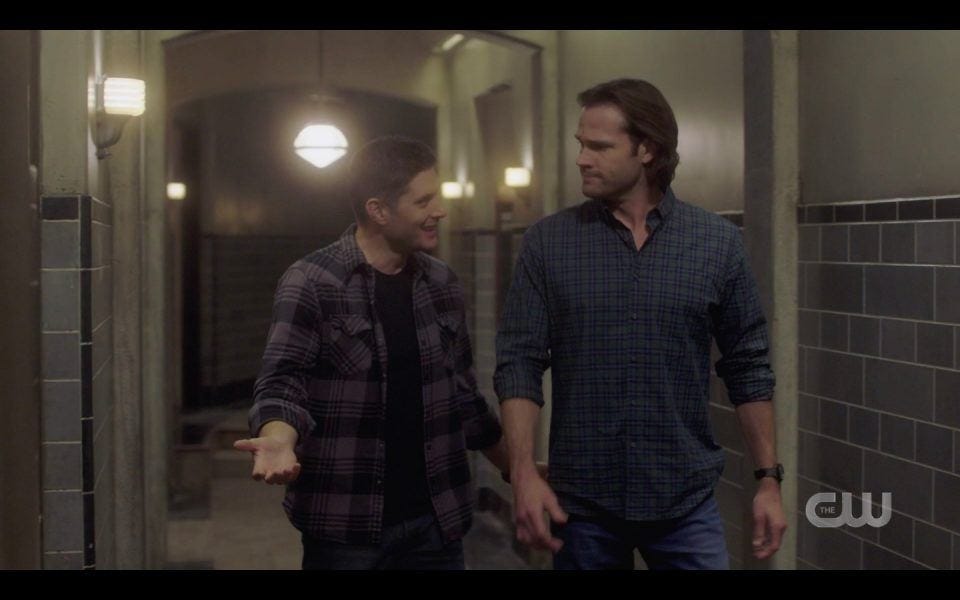 spn 1413 dean excited wtih sam to have family back winchester