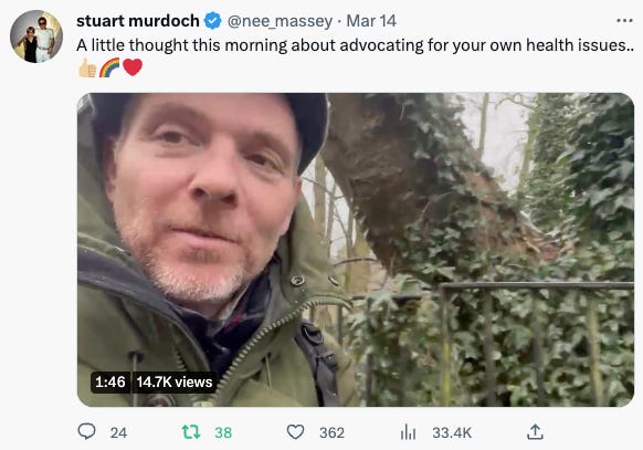 Stuart's tweet from March 14th
