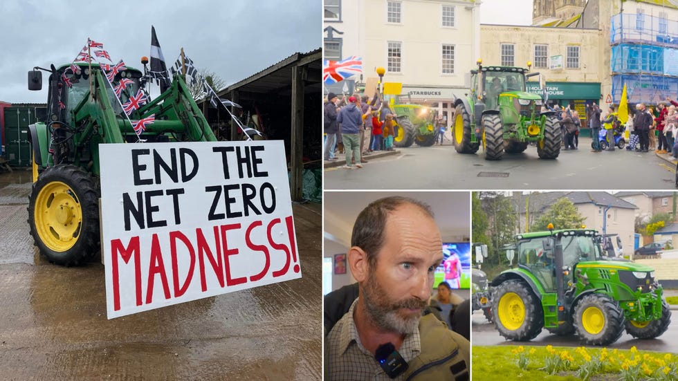 Farmers RAGE against net zero as furious protest held over 'extreme  environmental policies'