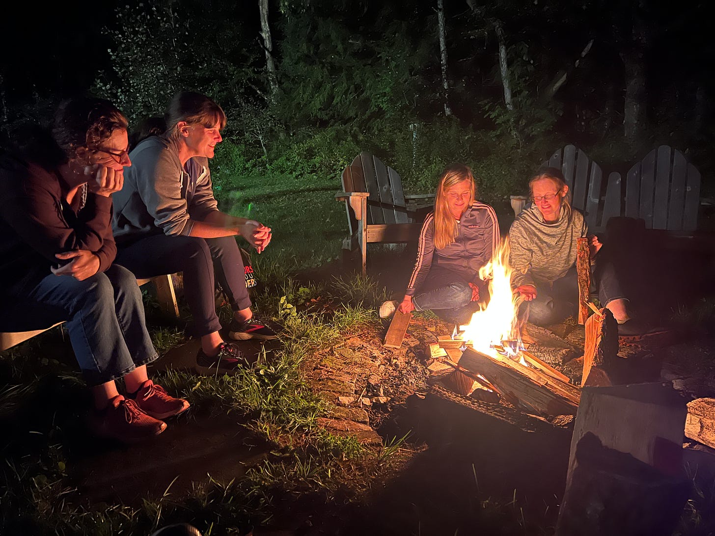 Four brilliant writers sitting around a camp fire