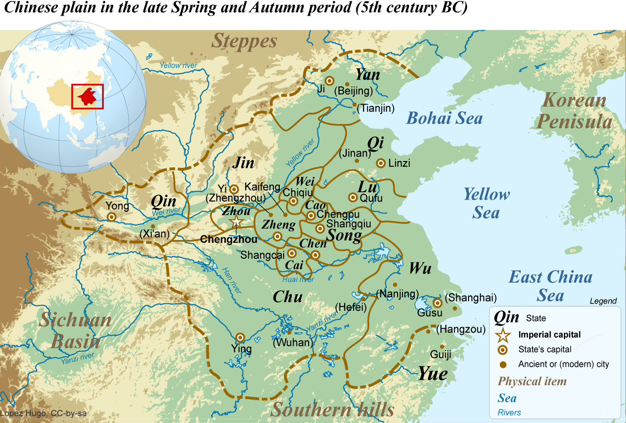 map of the warring states period in ancient china