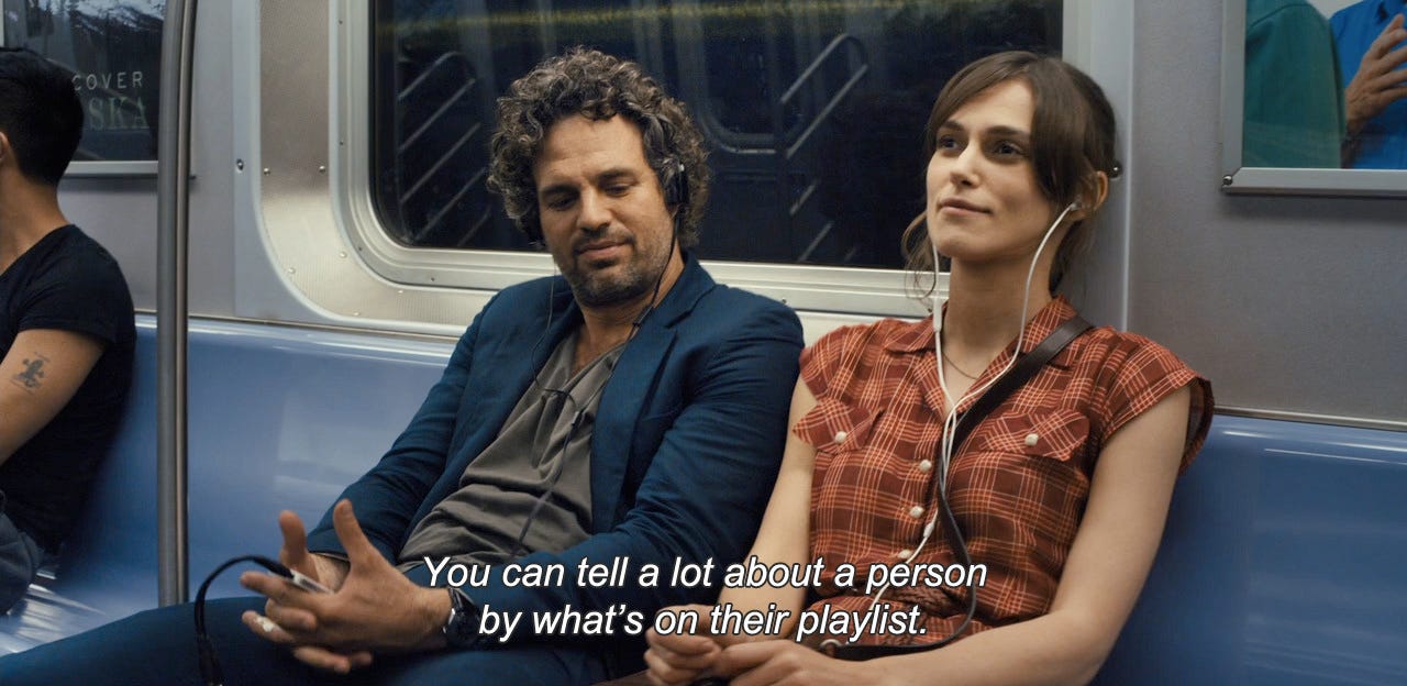 sukimann:
““You can tell a lot about a person by what’s on Their playlist.”
-Begin Again (2014)
”