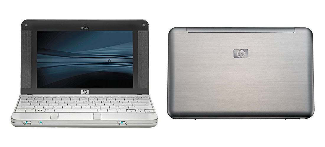 Front and back of HP netbook