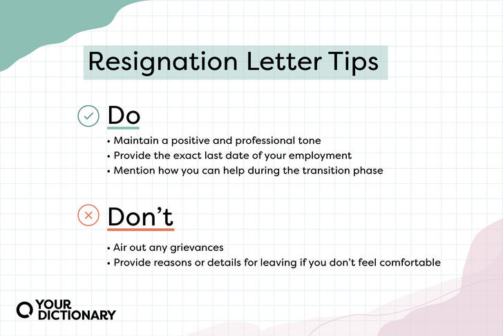 How To Write a Resignation Letter: A Guide With Sample Templates |  YourDictionary