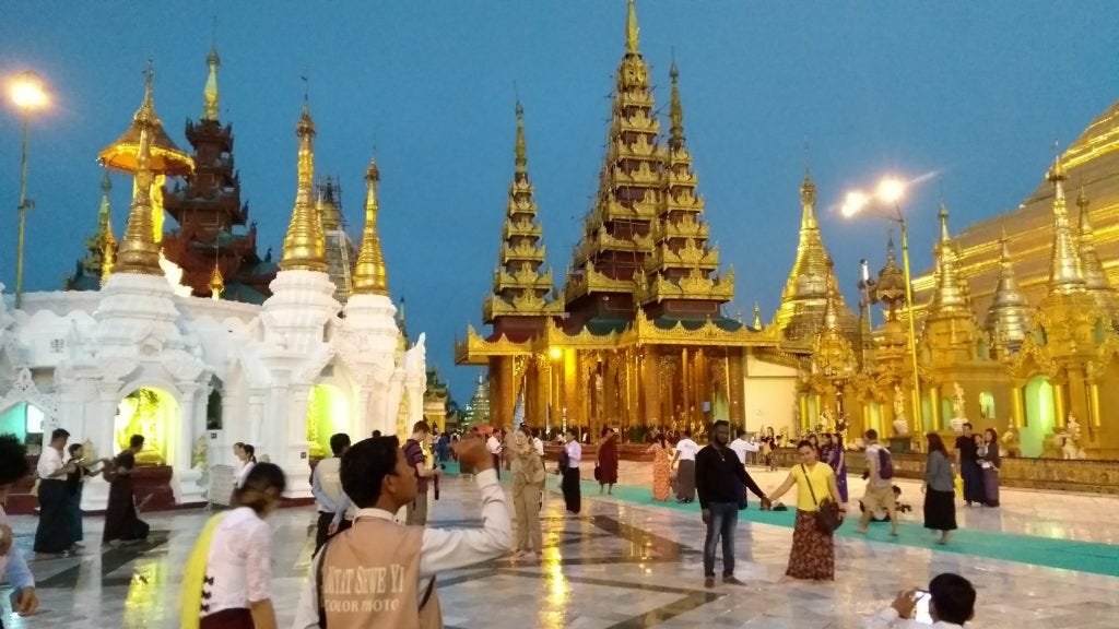 Temples at sunset